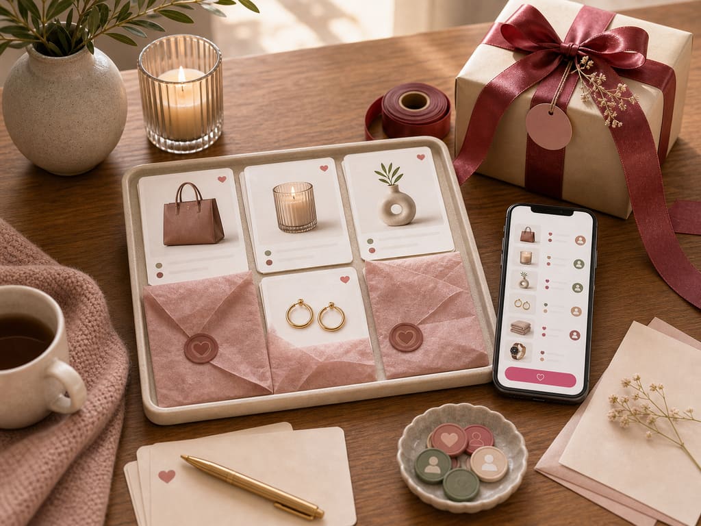 Gift-givers reserving gifts while surprise mode hides the details