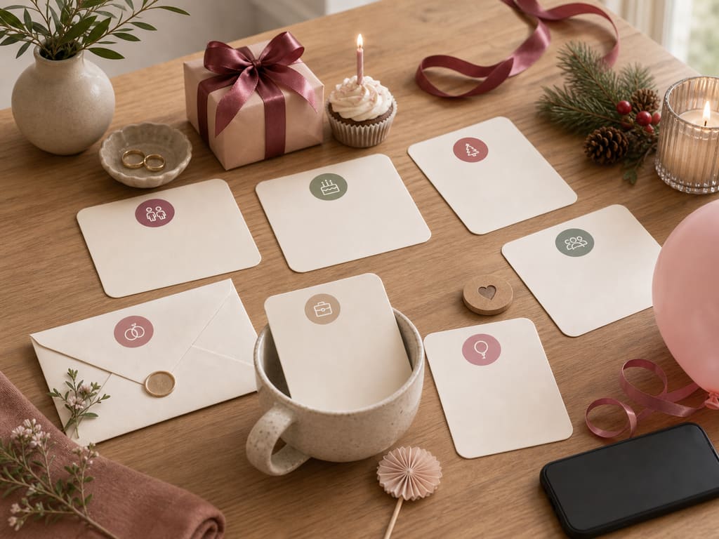 Illustrated gift-planning guides for different groups and occasions